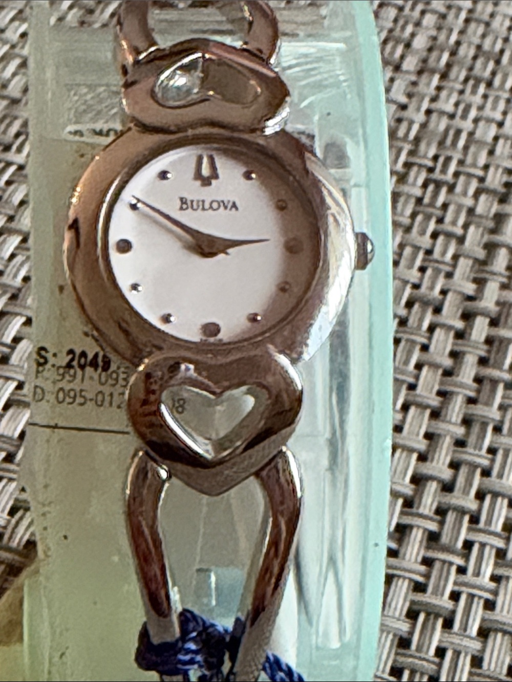Bulova Silver Heart-Link Women's Bracelet Watch